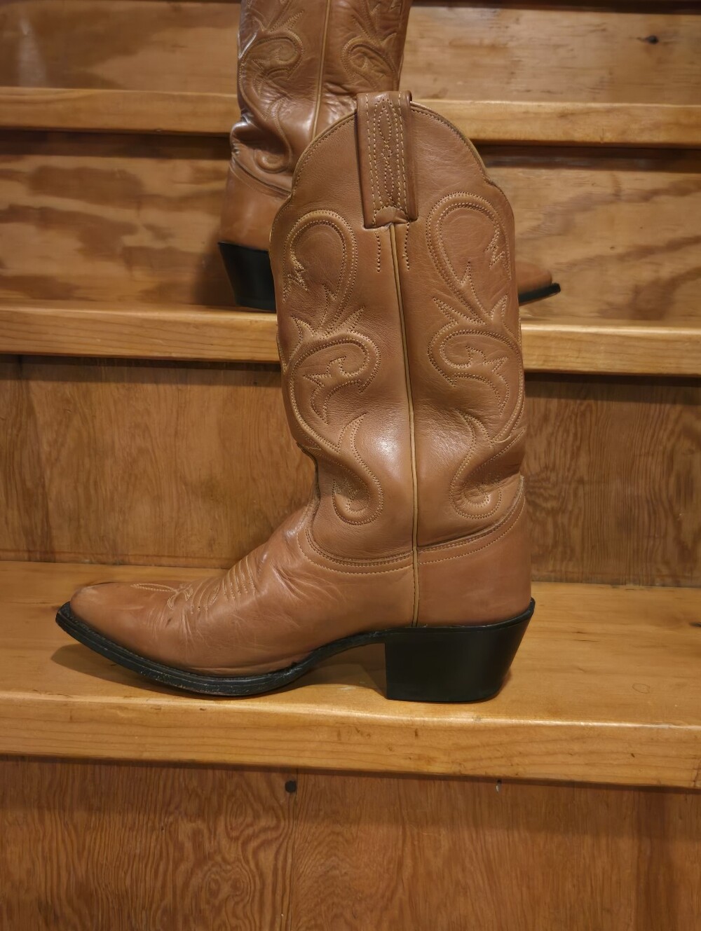 Dan Post Cognac Vintage Punchy Ranch Cowboy Boots